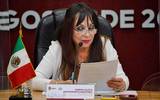 La presidenta municipal Norma Bustamante Martínez durante la XXVII sesión extraordinaria de Cabildo realizada la tarde del miércoles